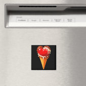 Ice Cream Heart Funny Drip Valentines Day Boys Gir Magneet (Insitu (Vaatwasser))