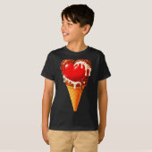 Ice Cream Heart Funny Drip Valentines Day Boys Gir T-shirt (Voorkant volledig)