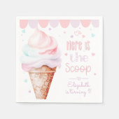 Ice cream Heres de scoop verjaardagsfeestje Servet (Voorkant)