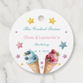 Ice Cream: het coolste verjaardagsfeestje voor twe Bedankjes Labels (Voorkant)