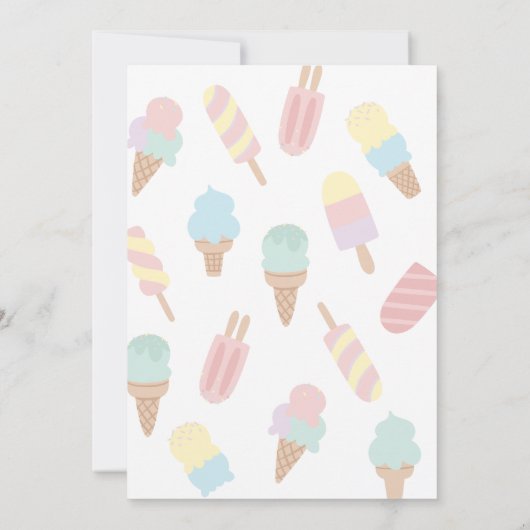 Ice Cream Hier is de Scoop verjaardagsuitnodiging Kaart (Achterkant)