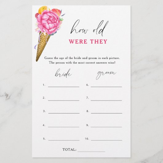 Ice cream - Hoe oud waren ze bruids spel (Voorkant)