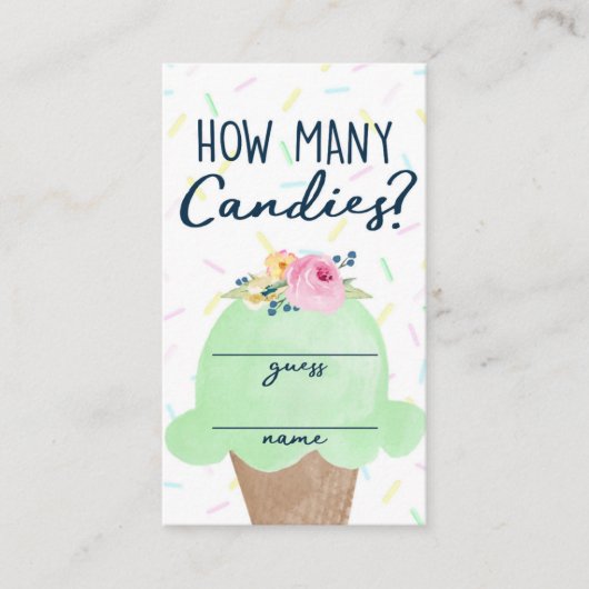 Ice Cream Hoeveel Snoepjes spel raden Kaarten (Voorkant)