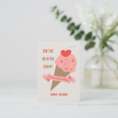Ice Cream Hoor de Scoop Classroom Valentijn Kaart (Staand voorkant)
