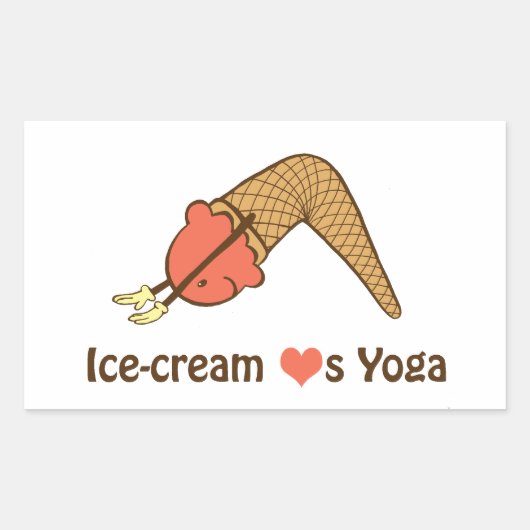 Ice-cream houdt van Yoga Stickers (Voorkant)