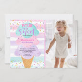 Ice Cream Invitation Four Ever Sweet 4th Birthday Kaart (Voorkant)