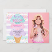Ice Cream Invitation Ice Cream Birthday Party Kaart (Voorkant)