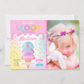 Ice Cream Invitation Ice Cream Birthday Party Kaart (Voorkant)