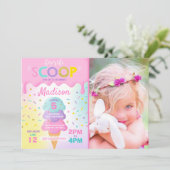 Ice Cream Invitation Ice Cream Birthday Party Kaart (Staand voorkant)