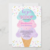 Ice Cream Invitation Ice Cream Birthday Party Kaart (Voorkant)