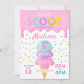 Ice Cream Invitation Ice Cream Birthday Party Kaart (Voorkant)