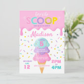 Ice Cream Invitation Ice Cream Birthday Party Kaart (Staand voorkant)