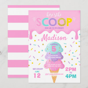 Ice Cream Invitation Ice Cream Birthday Party Kaart