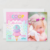 Ice Cream Invitation Ice Cream Birthday Party Kaart (Voorkant)