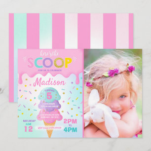 Ice Cream Invitation Ice Cream Birthday Party Kaart