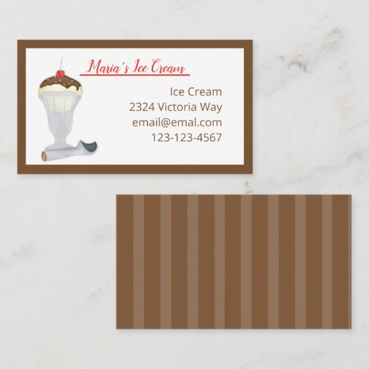 Ice Cream Invitation Notepad Visitekaartje (Voorkant / Achterkant)