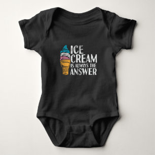 Ice Cream is altijd het Baby shower Gag beantwoord Romper