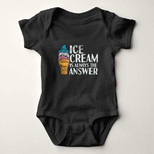 Ice Cream is altijd het Baby shower Gag beantwoord Romper (Voorkant)