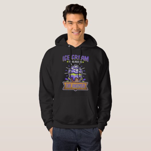 Ice cream is always the answer hoodie (Voorkant volledig)