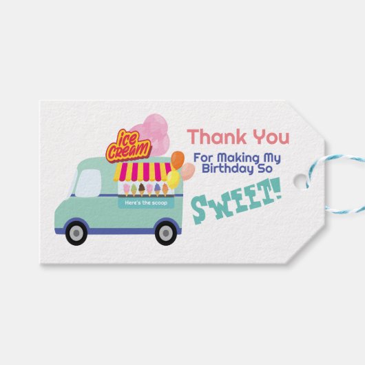 Ice Cream je schreeuwt verjaardag Cadeaulabel (Voorkant (Horizontaal))