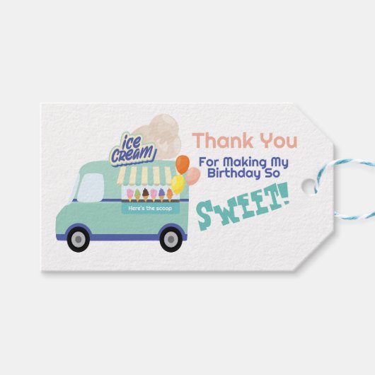 Ice Cream je schreeuwt verjaardag Cadeaulabel (Voorkant (Horizontaal))