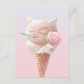 Ice Cream Kat – Rosy & Dreamy Aankondigingskaart (Voorkant)