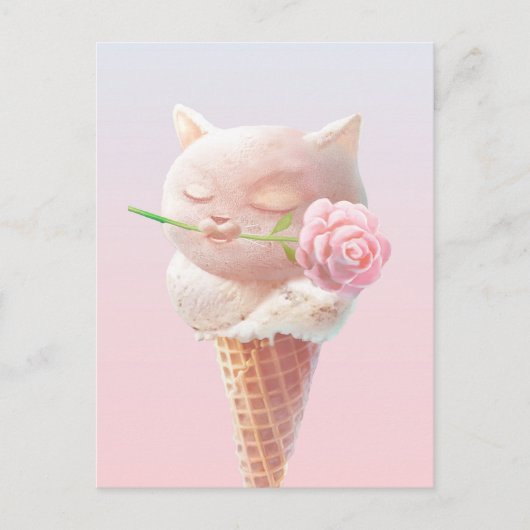 Ice Cream Kat – Rosy & Dreamy Aankondigingskaart (Voorkant)