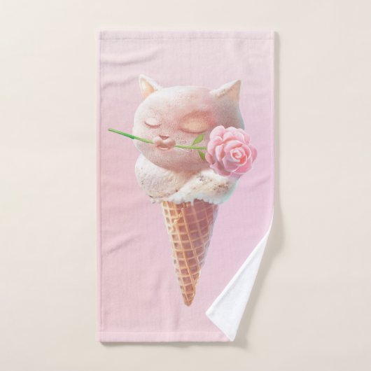 Ice Cream Kat – Rosy & Dreamy Bad Handdoek (Handdoek)