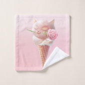 Ice Cream Kat – Rosy & Dreamy Bad Handdoek (Wasdoekje)