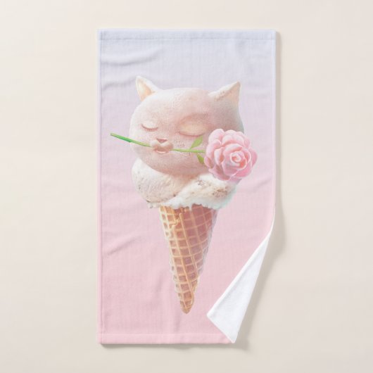 Ice Cream Kat – Rosy & Dreamy Bad Handdoek (Handdoek)
