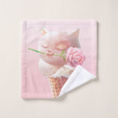 Ice Cream Kat – Rosy & Dreamy Bad Handdoek (Wasdoekje)