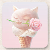 Ice Cream Kat – Rosy & Dreamy Bier Onderzetter (Voorkant)