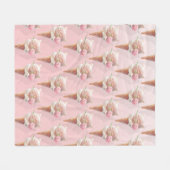 Ice Cream Kat – Rosy & Dreamy Fleece Deken (Voorkant (Horizontaal))