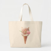 Ice Cream Kat – Rosy & Dreamy Grote Tote Bag (Voorkant)