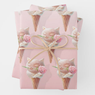 Ice Cream Kat – Rosy & Dreamy Inpakpapier Vel