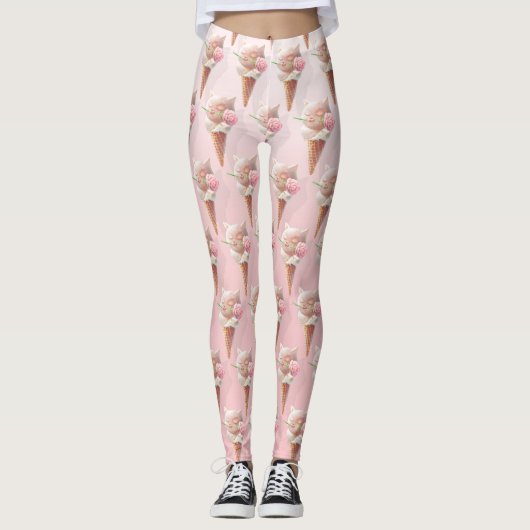Ice Cream Kat – Rosy & Dreamy Leggings (Voorkant)