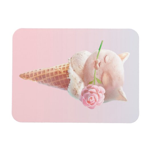 Ice Cream Kat – Rosy & Dreamy Magneet (Horizontaal)
