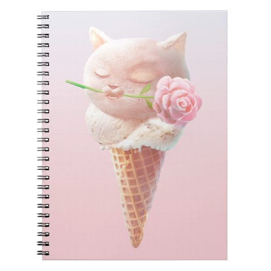 Ice Cream Kat – Rosy & Dreamy Notitieboek (Voorkant)