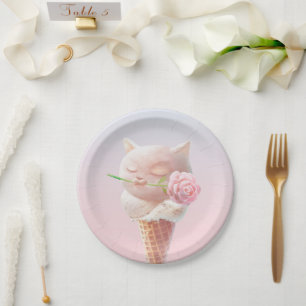 Ice Cream Kat – Rosy & Dreamy Papieren Bordje
