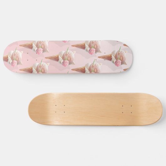 Ice Cream Kat – Rosy & Dreamy Persoonlijk Skateboard (Horizontaal)