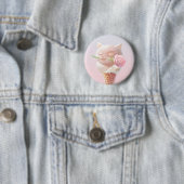 Ice Cream Kat – Rosy & Dreamy Ronde Button 5,7 Cm (In situ)