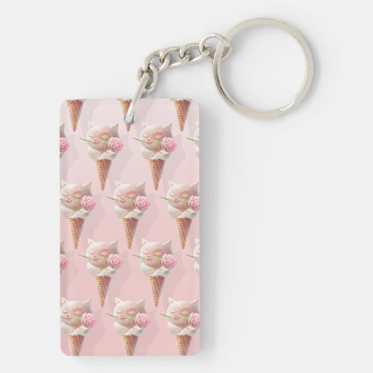 Ice Cream Kat – Rosy & Dreamy Sleutelhanger (achterkant)