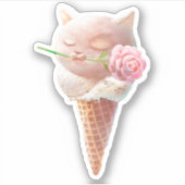 Ice Cream Kat – Rosy & Dreamy Sticker (Voorkant)