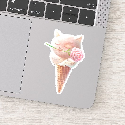 Ice Cream Kat – Rosy & Dreamy Sticker (Detail)