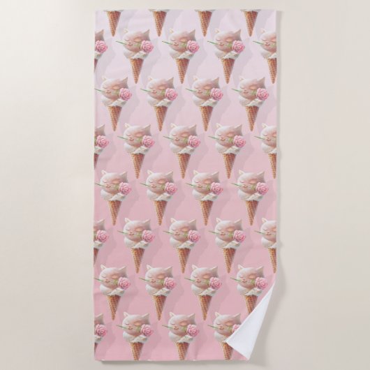 Ice Cream Kat – Rosy & Dreamy Strandlaken (Voorkant)