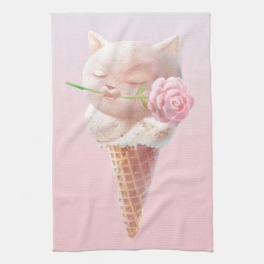 Ice Cream Kat – Rosy & Dreamy Theedoek (Verticaal)