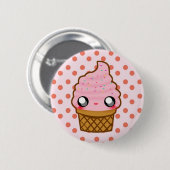 Ice Cream KawaiiGoods.Com Logo Ronde Button 5,7 Cm (Voorkant /achterkant)