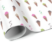 Ice Cream Kegels & Linten Verjaardag Wrapping Papi Cadeaupapier (Rol Hoek)