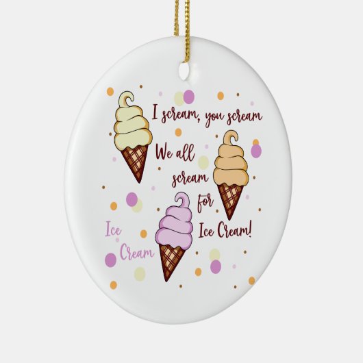 Ice Cream Keramisch Ornament (Rechts)