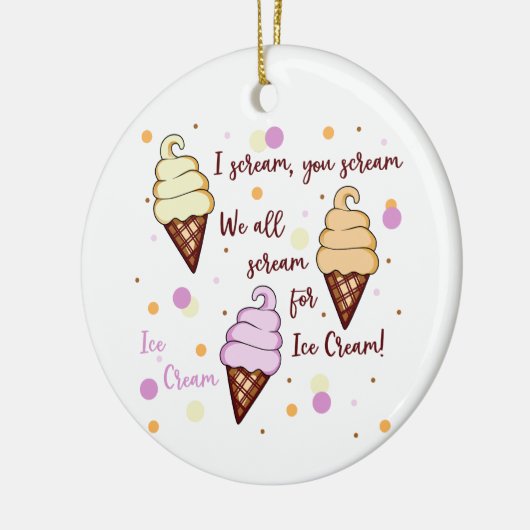 Ice Cream Keramisch Ornament (Links)